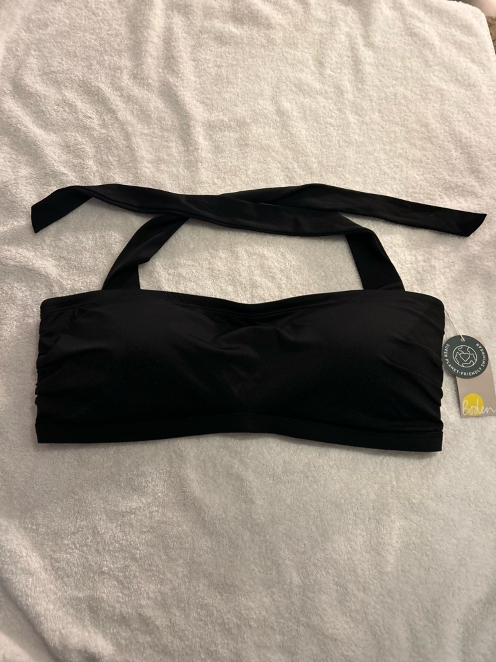 Boden Black Bandeau Swim Top with Removable Halter